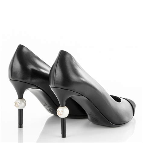 chanel pump with pearl heel|chanel cap toe slingback pumps.